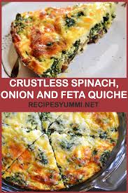 Crustless Spinach Onion And Feta Quiche Vegetable Quiche Recipes Quiche Recipes Crustless Spinach Quiche Recipes