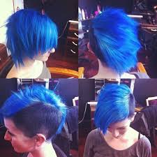 Therefore this hair tutorial above will do just fine. Undercut Side Shave Blue Hair Hair Styles Emo Hair Change Hair