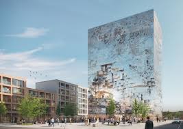 Mvrdv Reveals Renderings Of Mirrored Crystal Rock Office Block In Germany Mix Use Building Esslingen Module Architecture