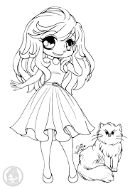 Image Manga Fille Pour Colorier Chibi Par Yampuff Artherapie Ca Chibi Coloring Pages Animal Coloring Pages Coloring Pages