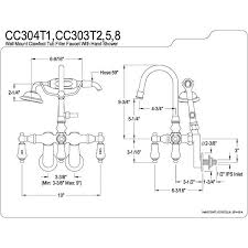 Kingston brass kitchen faucet vintage w/sprayer 8 polished chrome ks1761albs. Kingston Polished Brass Wall Mount Clawfoot Tub Faucet W Hand Shower C Faucetlist Com