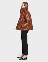 Nanushka Hide Vegan Leather Puffer In Rust Nanushka Leather Vegan Leather