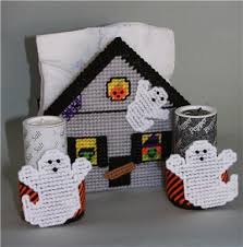 Create fun coaster sets of your favorite disney characters with these free plastic canvas patterns. Annie S International Halloween Decor Plastic Canvas Pattern Napkin Holder Haunted House Craft Supplies Tools Kits How To Kromasol Com