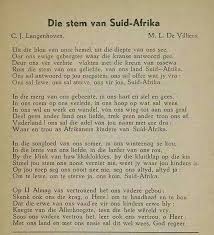 Die Stem Van Suid Afrika Afrikaans South Africa South African