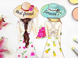 I Love Pretty Dresses Drawings Of Friends Bff Drawings Best Friend Drawings