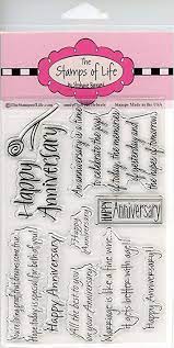 Whether cute or eclectic you will find a huge selection of stamps in both clear polymer and rubber. The Stamps Of Life Happy Anniversary Stamps For Card Making And For Scrapbooking By Stephanie Barnard Anniversary Scrapbook Supplies Stamp The Stamps Of Life