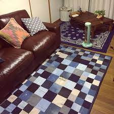 なんだかお洒落 いらなくなったデニムで簡単diy ベビーキルトパターン 手作りラグ パッチワークのアイデア