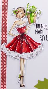 Stamping Bella Sneaky Peeks Day 2 Giftabella Xmas Drawing Dress Card Rubber Stamping Cards