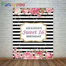 Black And White Strips Background Romantic Birthday Background Black And White Stripes Pink Flowers Golden Glitter Dots Party Dec Birthday Background Romantic Birthday Birthday Presents For Mom