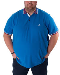 Kangol Mens Bayne Short Sleeve Plus Size Polo Shirt In Blue