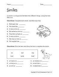 It is on the condition that our strict. Similes Worksheets Simile Worksheet Similes And Metaphors Writing Worksheets