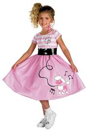 Four 50's hairstyles | poodle skirt costume ideas for halloween. Girls Barbie Sock Hop 50s Costume Mr Costumes
