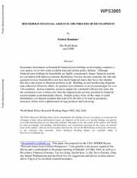 Financial assets may not have a physical form. Household Financial Assets In The Process Of Development
