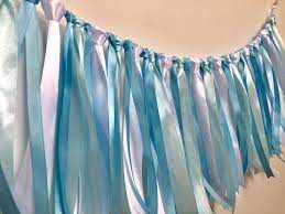 Blue And White Ribbon Garland Etsy Ribbon Garland White Ribbon Blue And White