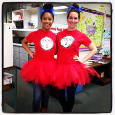 Teacher 1 Teacher 2 Thing 1 Thing 2 Costumes For Dr Seuss Birthday Read Across America Dr Seuss Costumes Teacher Halloween Costumes Teacher Costumes