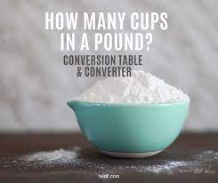 1 pound (lb) of granulated sugar mass equals to 2.25 cups (c) of granulated sugar. How Many Cups In A Pound Conversion Table And Converter Heall