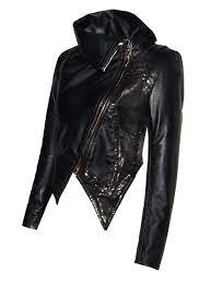 Hand Made Women Leather Asymmetrical Soft Leather Jacket With High Neck Collars Sequence Designer Front Leather Jackets Women Leather Jacket Leather Women