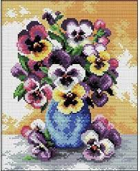 Lightly trace your cross stitch project onto the inside the folded cardstock. Needleart World Vase Of Pansies Pre Printed Cross Stitch Kit 123stitch