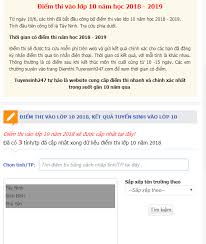 Kỳ thi tuyển sinh vào lớp 10 công lập ở hà nội luôn 'nóng' bởi chỉ tiêu ít so với số lượng thí sinh dự thi. HÆ°á»›ng Dáº«n Tra Cá»©u Ä'iá»ƒm Thi Vao Lá»›p 10 NÄƒm 2018 Cong Nghá»‡