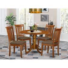 Argos home leon black dining table & 4 black chairs. Saddle Brown Small Kitchen Table Plus 4 Dinette Chairs 5 Piece Dining Set Sale