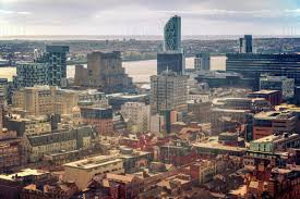 Liverpool is a major port in north west england, and is on the right bank of the river mersey. Cityscape Of Liverpool England Stock Photo Dissolve