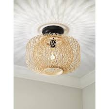 So i have these light fixtures and i can't figure out how to open it to change the bulb, any help? Allen Roth Harlowe 13 In Natural Traditional Incandescent Flush Mount Light Lowes Com Living Room Light Fixtures Bedroom Ceiling Light Bedroom Light Fixtures