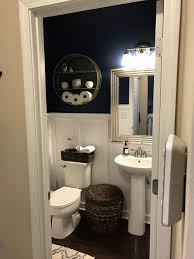 Blue And Silver Bathroom Beautiful 10 Beautiful Half Bathroom Ideas For Your Home In 2020 Half Bathroom Decor Windowless Bathroom Small Bathroom Remodel