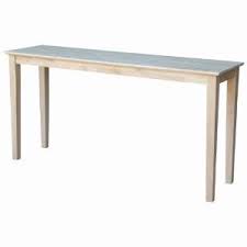 Here are the standard dimensions for each type of furniture. International Concepts Unfinished Shaker Extended Length Console Table 60 X 16 X 30 Sofa End Tables Console Table Solid Wood Table