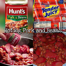 Spicy baked bean topping, rajma mixed with french beans, carrots, potatoes, onions and tomato ketchup is mildly spiced. Hotdog Pork And Beans Mama S Guide Recipes