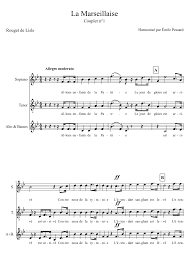 La chorale de chertsey s'est donné pour mission première de mettre ses talents au service de la communauté. La Marseillaise Sheet Music For Soprano Tenor Alto Choral Musescore Com
