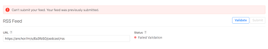Failed Validation On Apple Podcast Apple Community