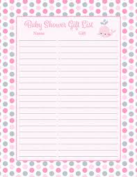 We also have baby shower gift list templates that you can download to help you keep track of the gifts you and your baby received on this wonderful day. Baby Shower Gift List Sign Printable Pink Gray Whale Baby Shower Decorations B15008 Baby Shower Gift List Baby Shower Invitation Templates Christmas Card Template