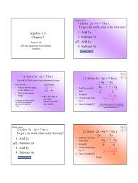 1 Solve 2x 4y 7 For X