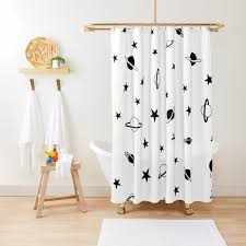 Minimal Space Shower Curtain By Haroulita Shower Curtain Shower Cartoon Dog