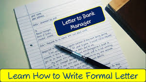 How To Write Application To Bank Manager In English Formal Letter To Bank Manager For New Atm Card Youtube