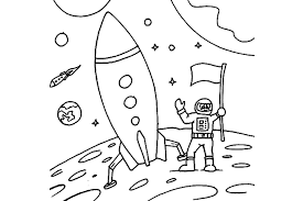 Desenho De Astronauta E Foguete Para Colorir Tudodesenhos