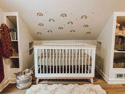 Modern Boho Neutral Attic Nursery Nursery Room Design Nursery Baby Room Baby Room Decor