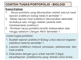 Contoh tugas portofolio biologi sma. Model Penilaian Peserta Didik Sekolah Menengah Atas Disampaikan