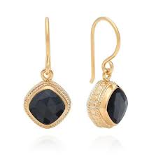 Gurhan classic lush dangling flake earrings in 24k gold details gurhan earrings from the classic lush collection. Anna Beck Hematite Drop Earrings Gold 10mm Black Gem