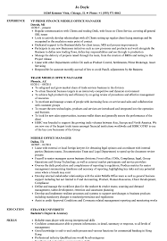 Office manager resume sample (text format) Middle Office Manager Resume Samples Velvet Jobs