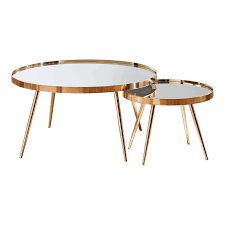 Four hands shagreen nesting coffee table set of 2. Sophia Gold 2 Piece Mirror Top Nesting Coffee Table
