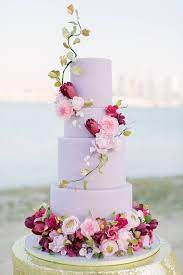 Pin By Life On A Dime Fashion Style On Cakes And Cupcakes Edible Art Lavender Wedding Cake Gold Wedding Cake Floral Wedding Cakes