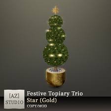 Maybe you would like to learn more about one of these? Second Life Marketplace Az Studio Festive Topiary Trio Star Gold