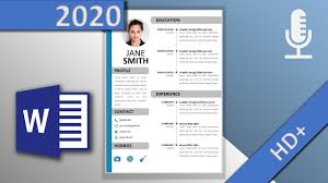 Resume Template In Word Professional Cv Voice Over Hd 2020 With Downloadlink Youtube