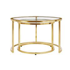 Lanett round coffee table *2 sizes. Home Decorators Collection Cheval 2 Piece 30 In Gold Glass Medium Round Glass Coffee Table Set With Nesting Tables Dc19 6641 The Home Depot