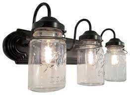 Mason jars are incredibly easy to paint on and can make for great candle holders. Bathroom Mason Jar Triple Vanity Wall Sconce Light Eclectic Bathroom Vanity Lighting By The Lamp Goods Houzz