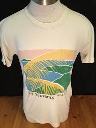 Vintage 1980 39 S Tourist T Shirt Surf Beach 50 50 Size Large St Thomas Tee Design Inspiration Surf Shirt T Shirt Logo Design