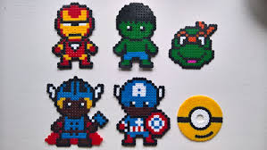 Ikea Pyssla Max 29 Beads Ironman Hawk Thor Captain America Minion Tmnt Crafts Crafts For Kids Arts And Crafts