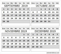 Calendario De Septiembre Octubre Noviembre Y Diciembre 2019 Calendario Septiembre Calendario Calendario En Blanco