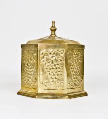 Gold Decorative Box Embossed With Grape Motif Decorative Boxes Mid Century Decor Unique Items Products